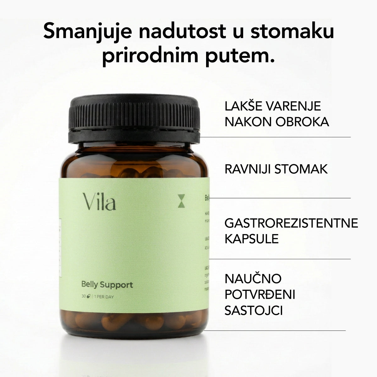 Vila Belly Support smanjuje nadutost u stomaku prirodnim putem